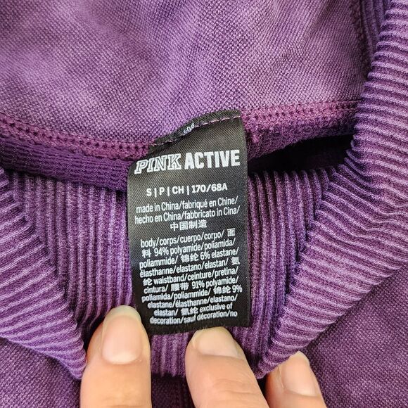 PINK Active Purple leggings with sweater detailing - Picture 2 of 4